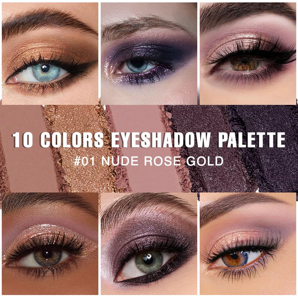 10 Color Matte and Shimmer Eyeshadow Palette X4867