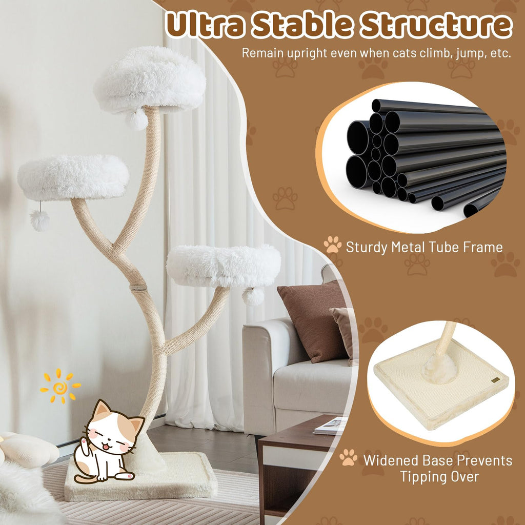 70 Inch Multi-Level Cat Tree with Perches and Scratching Posts Z10170