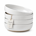 White Ceramic Pasta Bowls Set of 4 R692