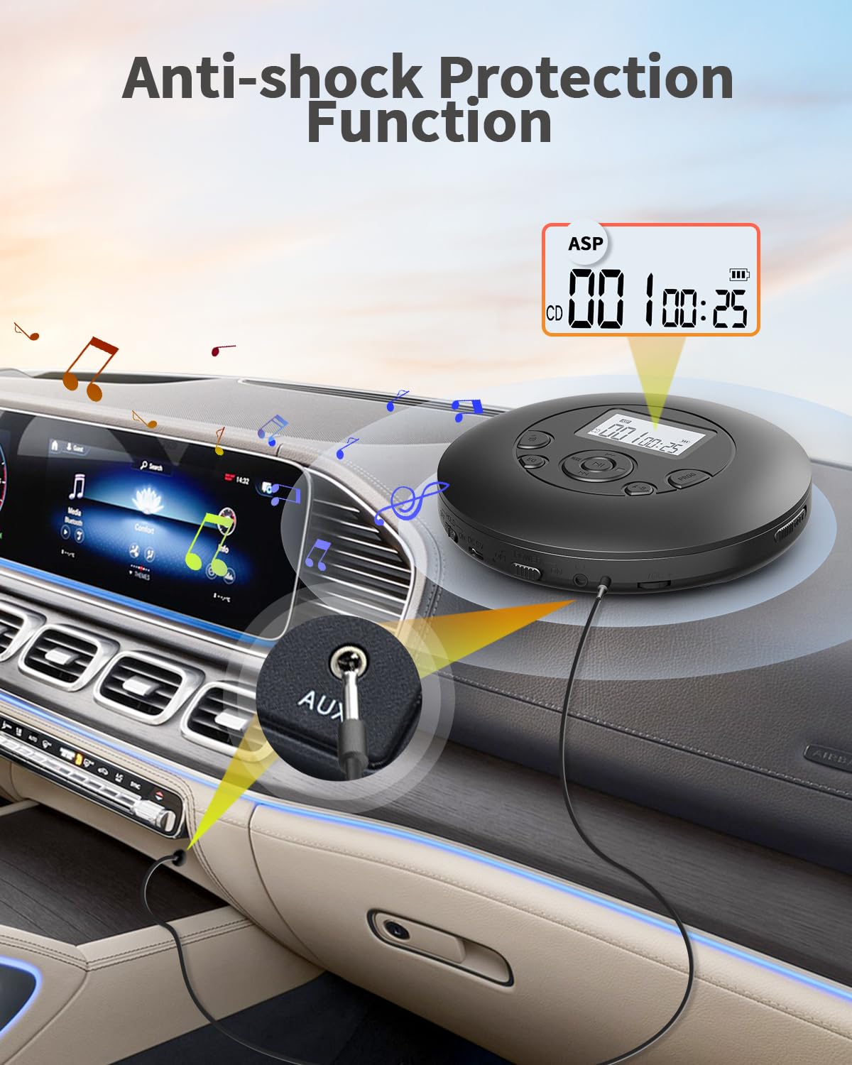 Portable CD Player Rechargeable with Headphones R250046