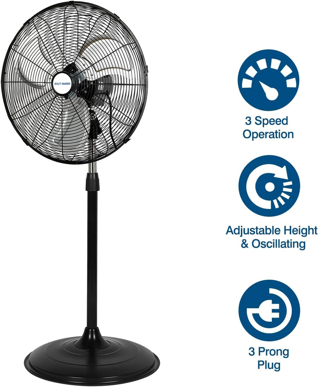 20" High Velocity 3-Speed Oscillating Pedestal Fan, 2 Pack E339
