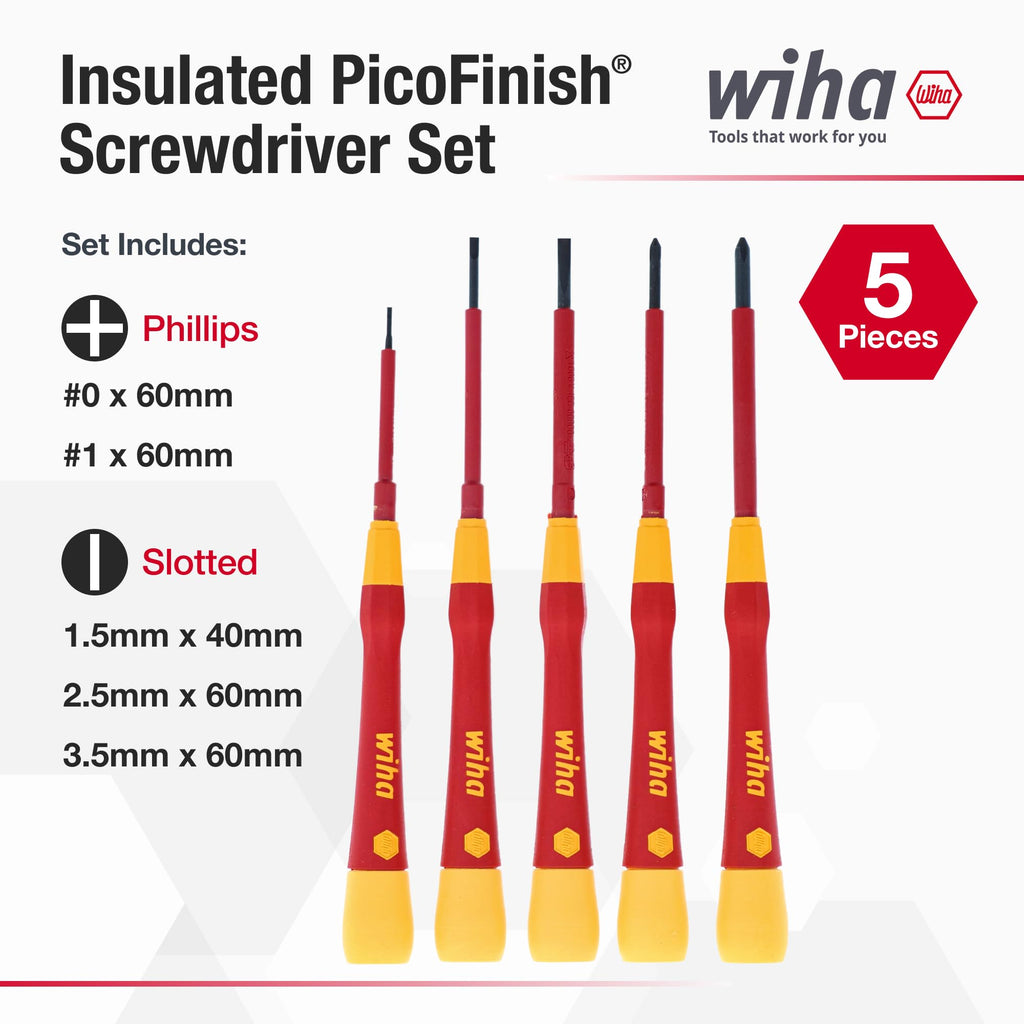 Insulated Precision Screwdriver Set, 5-Piece Kit X3821
