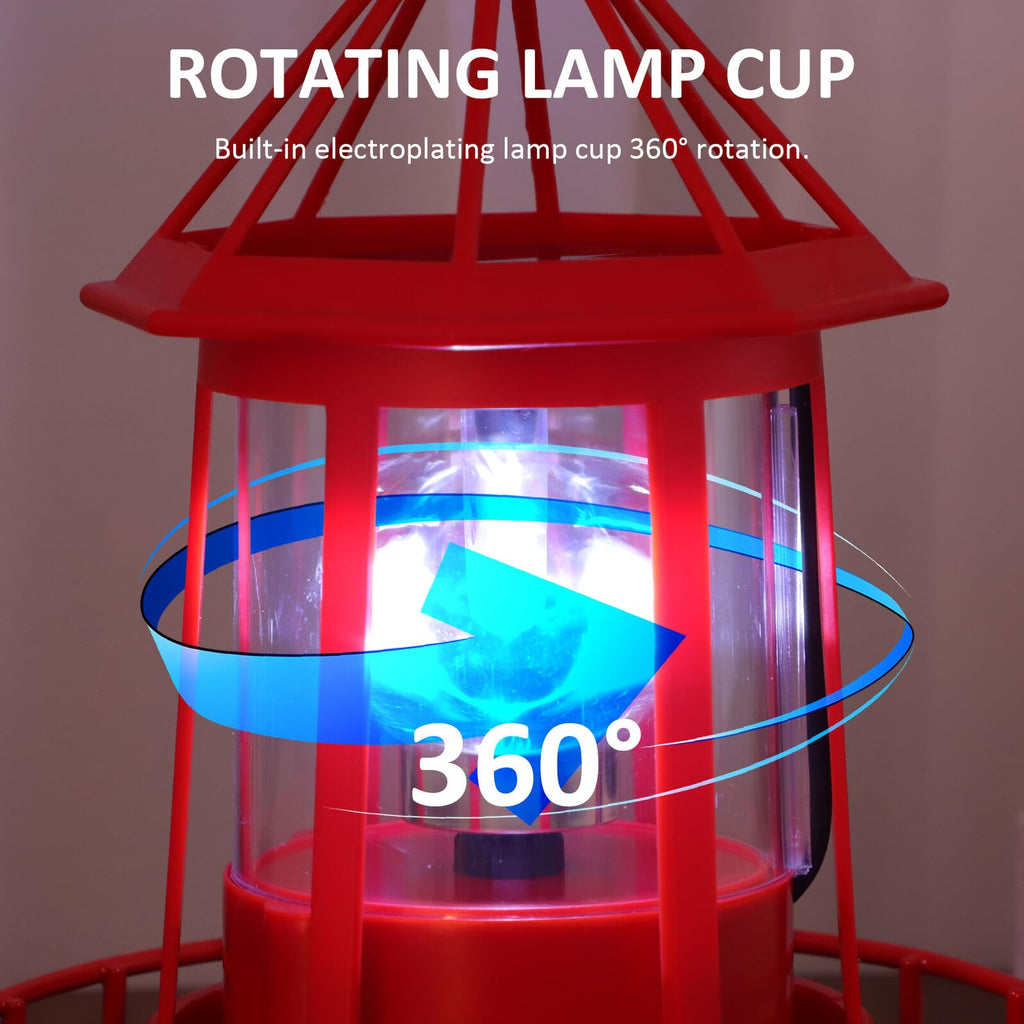 Solar Powered Rotating Lighthouse Garden Light F350644