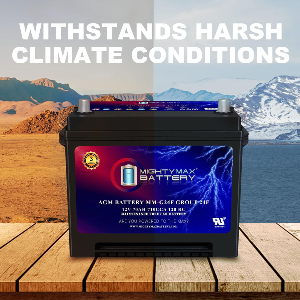 12V 70Ah AGM Replacement Battery T248