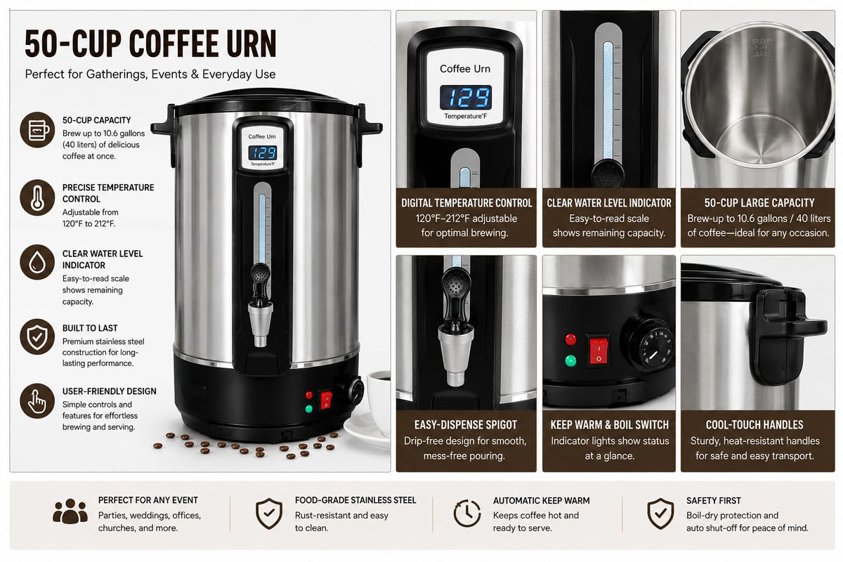50 Cup Stainless Steel Coffee Urn X3553
