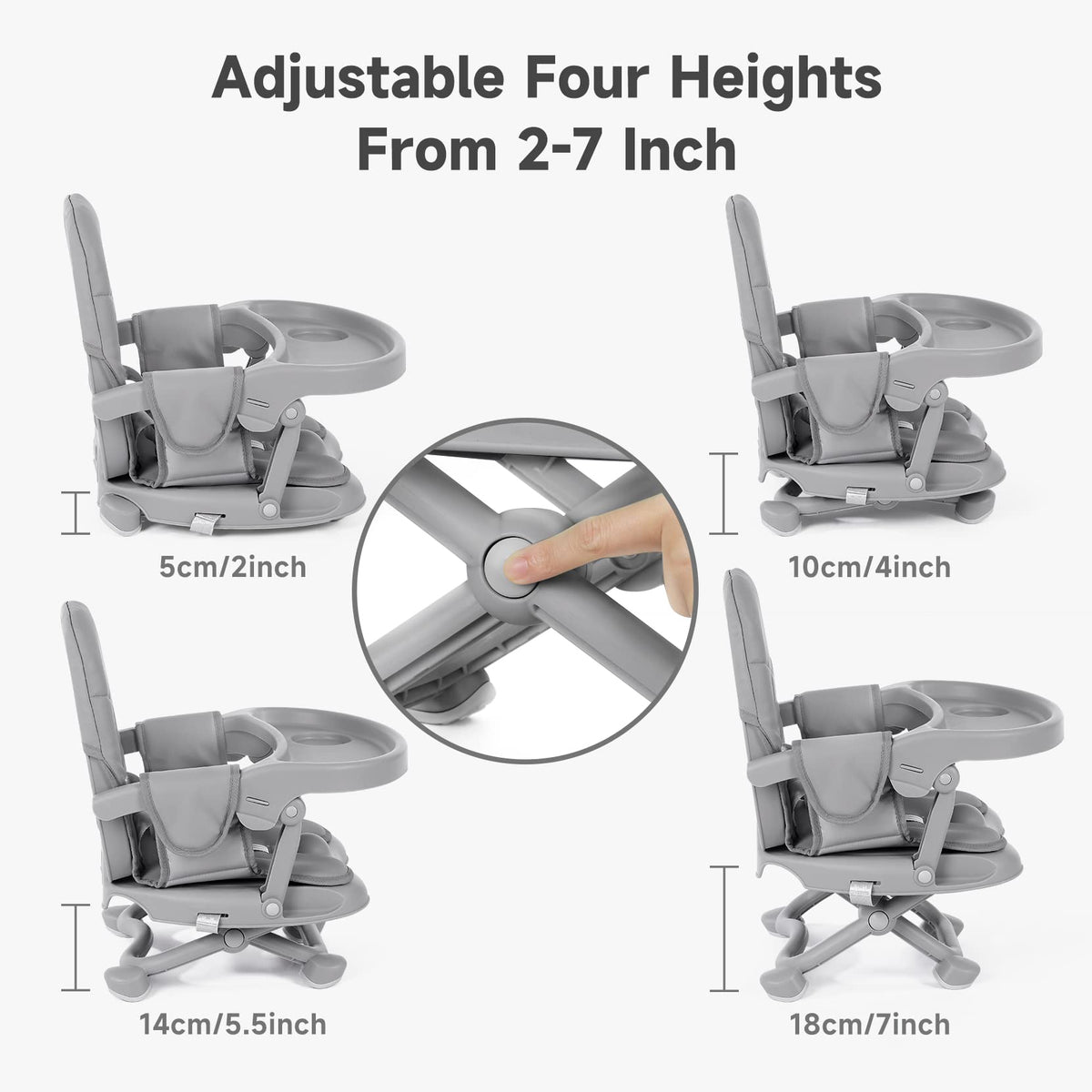 Foldable Baby High Chair Booster Seat with Removable Tray F2783