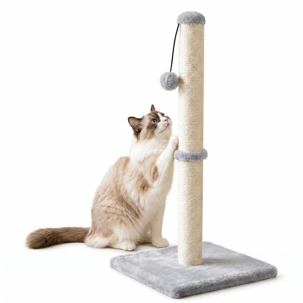 Tall Cat Scratching Post with Sisal Rope, Grey B75951