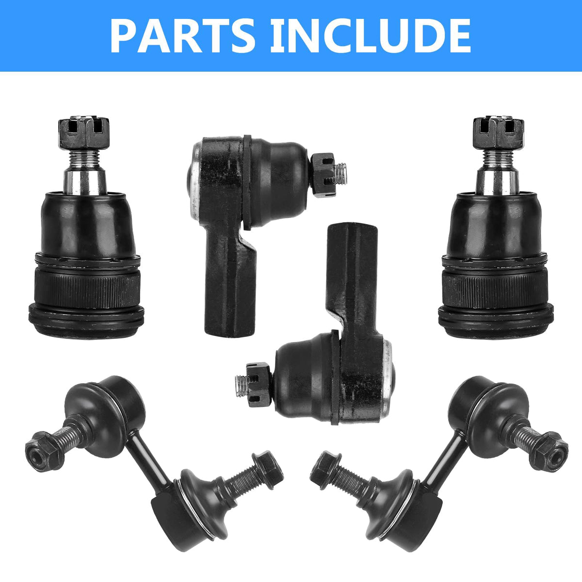 Front Lower Control Arm Suspension Kit with Ball Joints Sway Bars Outer Tie Rods 8pcs W3868