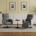 Grey Velvet Swivel Rocker Recliner Chair with USB & Type-C Charging K102