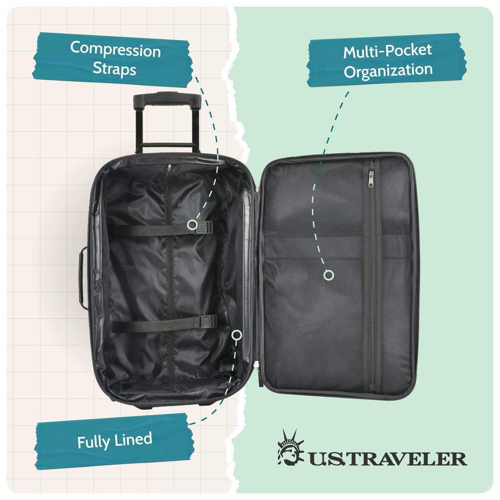 Lightweight Softside Rolling Carry-on Suitcase E850