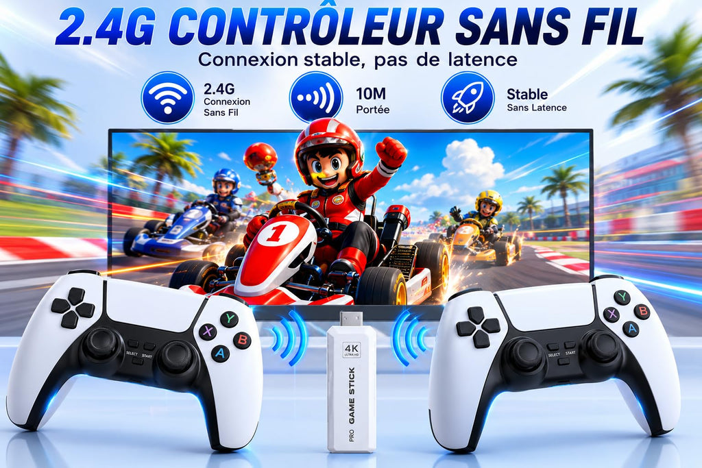 Wireless Retro Game Console Stick with 2.4G Controllers, 4K HDMI, 32G W275071
