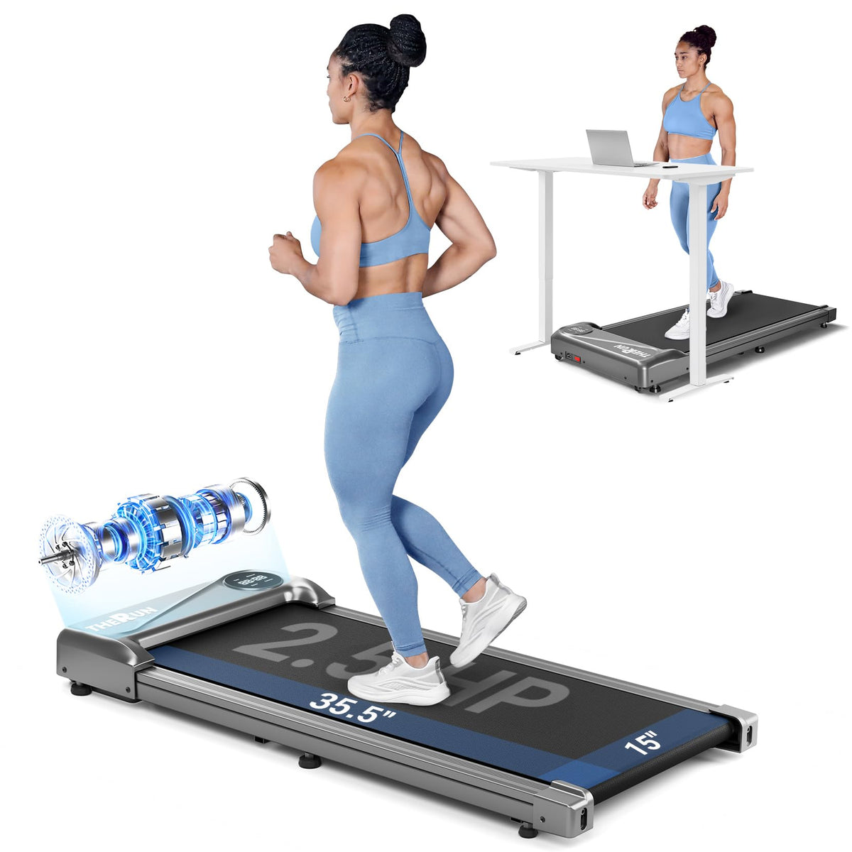 Portable Mini Treadmill 2.5HP 265 lbs Weight Capacity M945