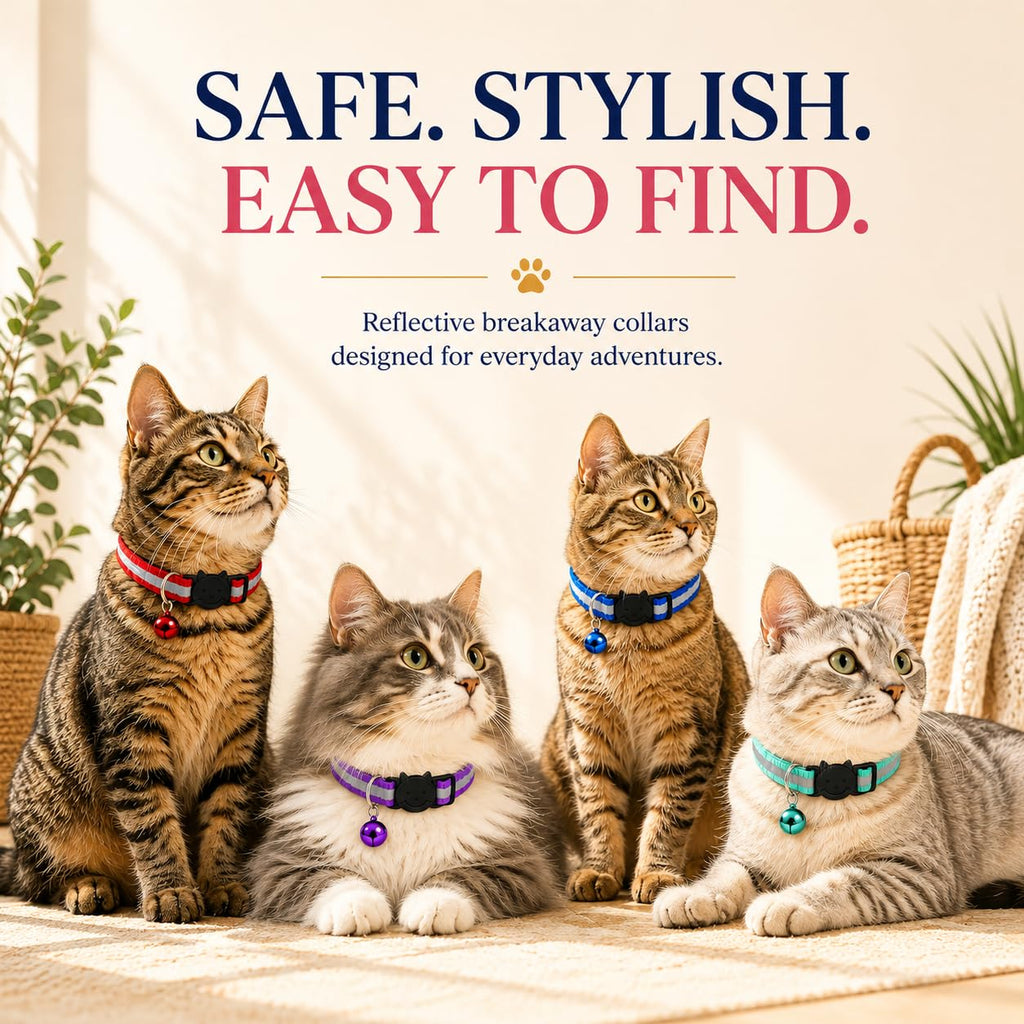 Reflective Breakaway Cat Collar with Bell 12-Pack J83508