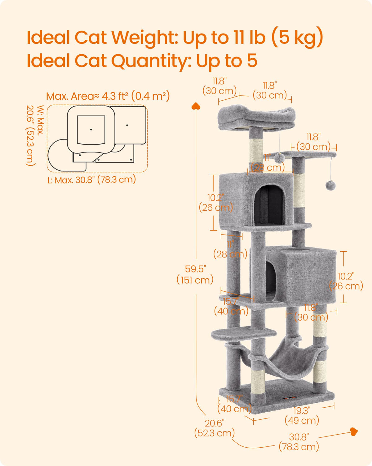 Light Gray Cat Tree S31262