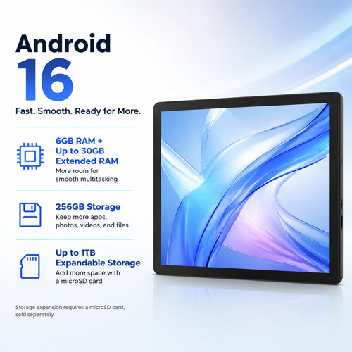 10.1 Inch Android 16 Tablet with 36GB RAM 256GB ROM A658499