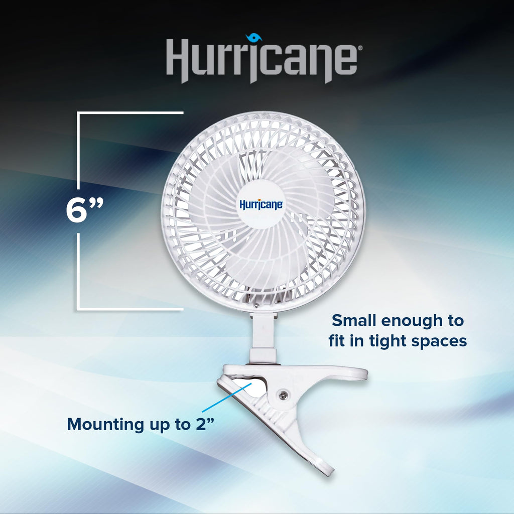 White 2-Pack 6" Clip-On Table Fan with 2 Quiet Speeds A39436