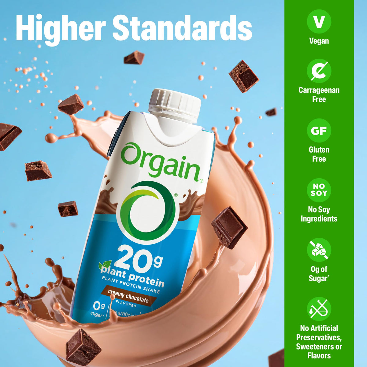 Chocolate 20g Vegan Protein Shake 11 oz 12pk R44138