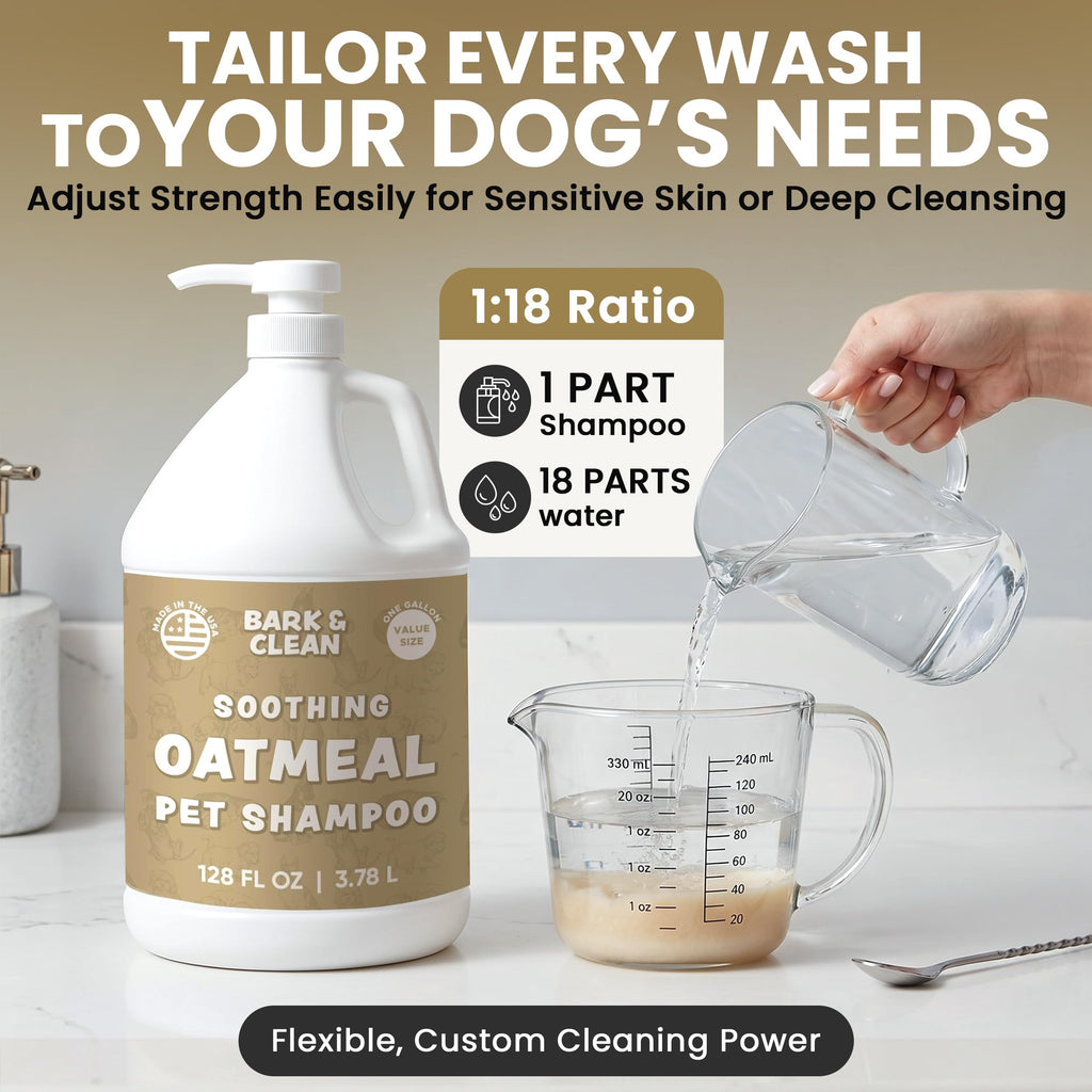 Oatmeal Dog Shampoo 1 Gallon with Pump Hypoallergenic Aloe Vera Coconut Oil K953