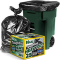 95 Gallon Heavy Duty Contractor Trash Bags, 25 Ct, Black, 1.2 Mil F7163