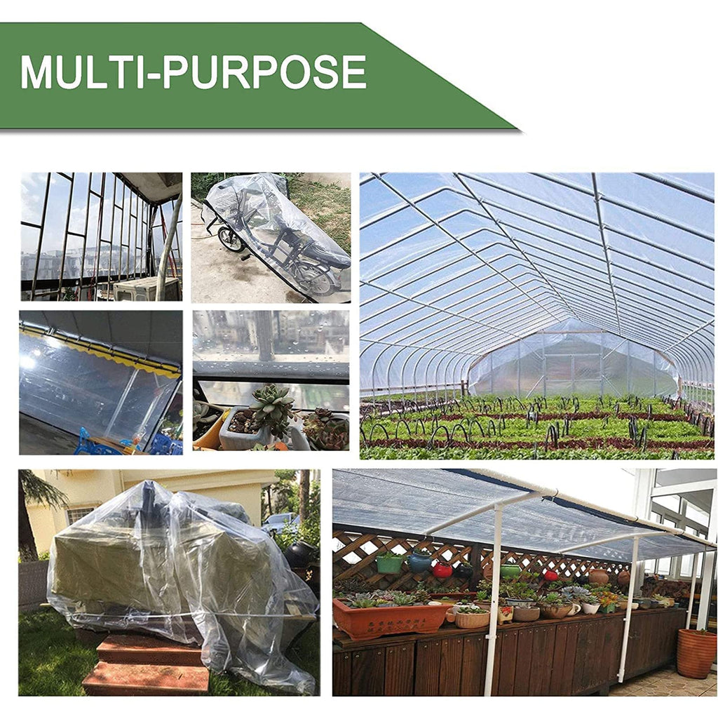 3x3ft Heavy Duty Waterproof Clear Poly Tarp with Grommets R999