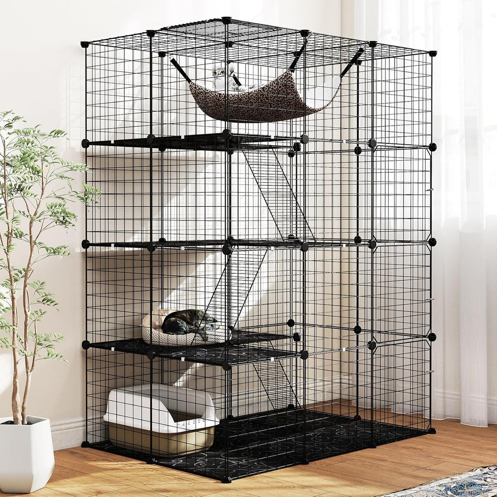 Large 4-Tier Metal Wire Cat Cage W752