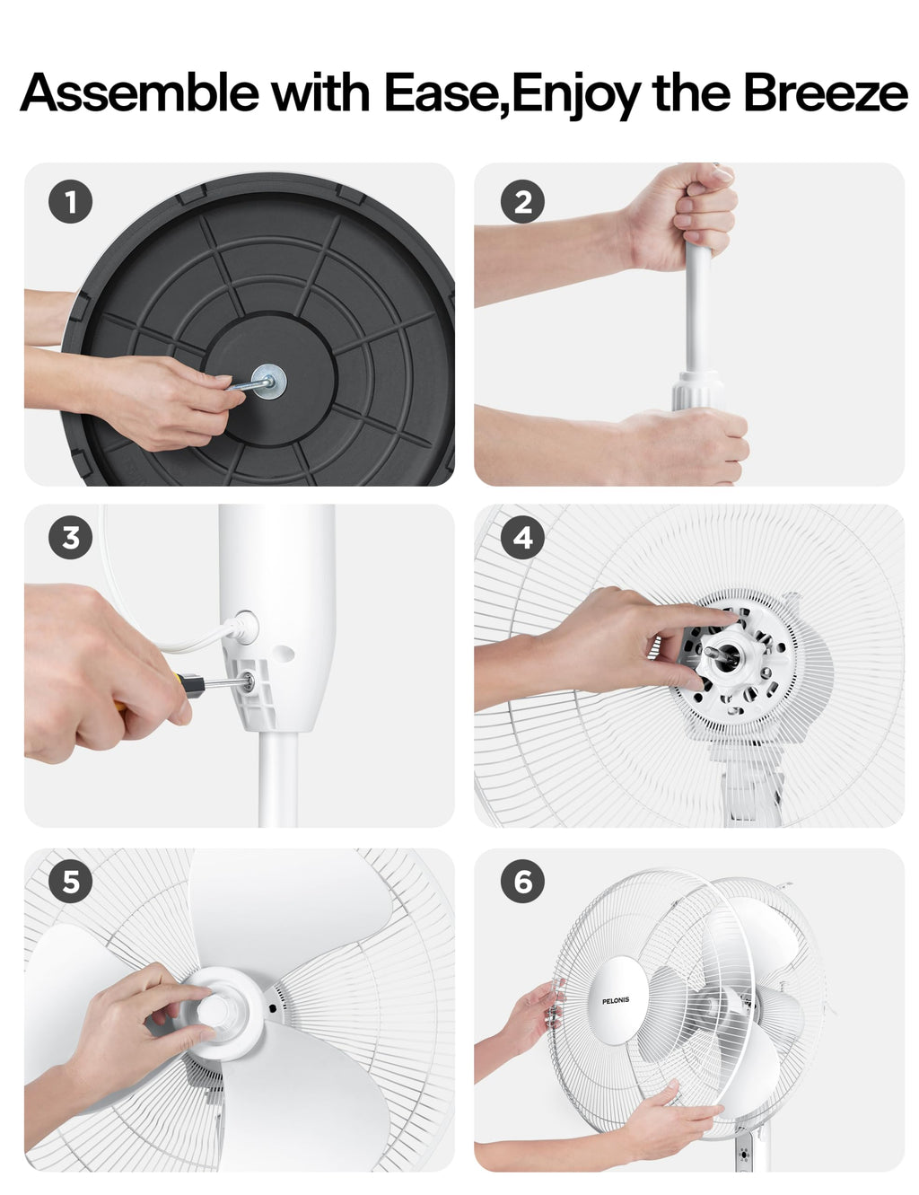 16" Adjustable Oscillating Pedestal Fan with Remote O232807