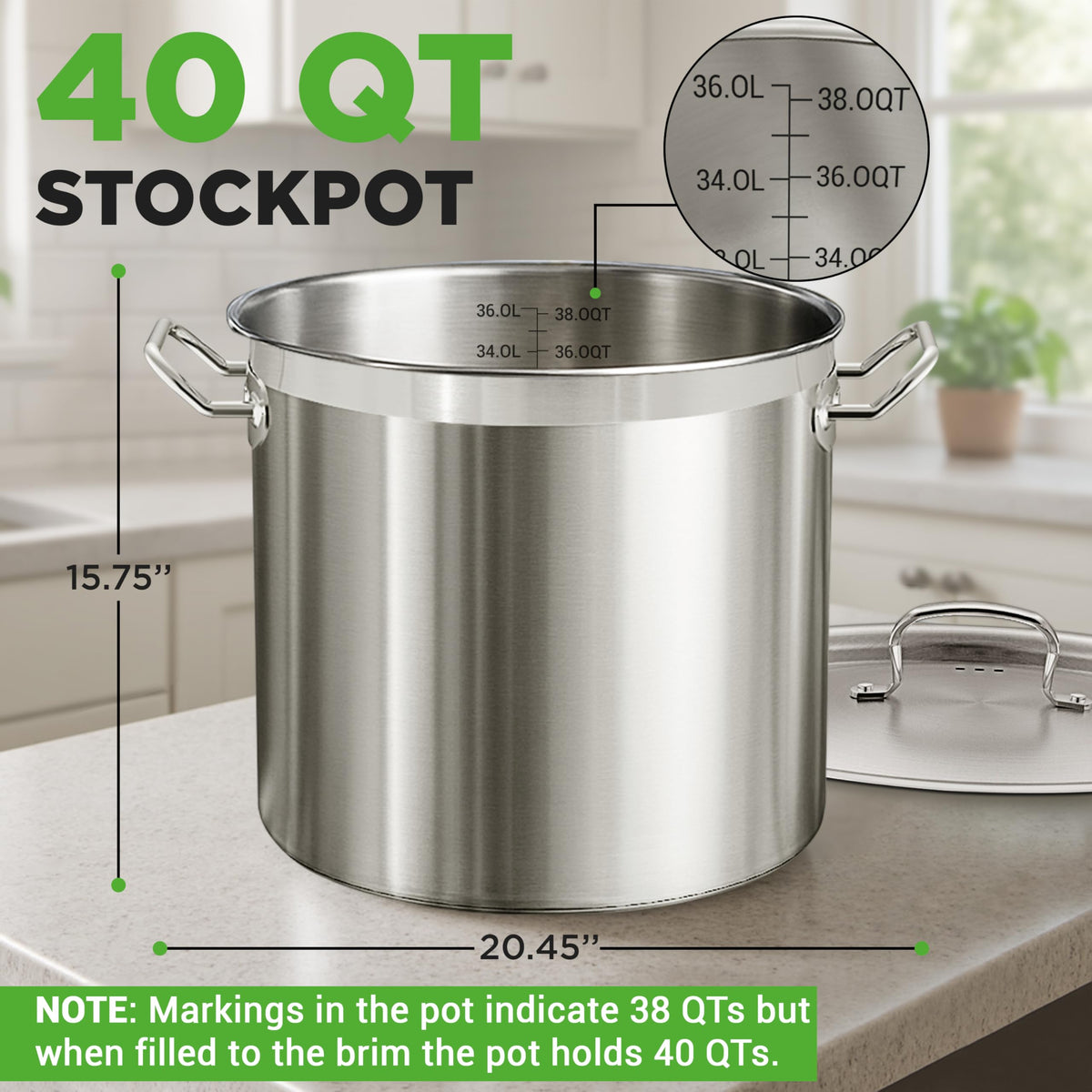 40 Quart Stainless Steel Stockpot P965