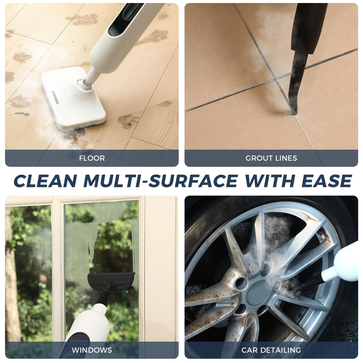 11-in-1 Dual-Mode Steam Mop, 13.5 Fl Oz Steam Cleaner H94120