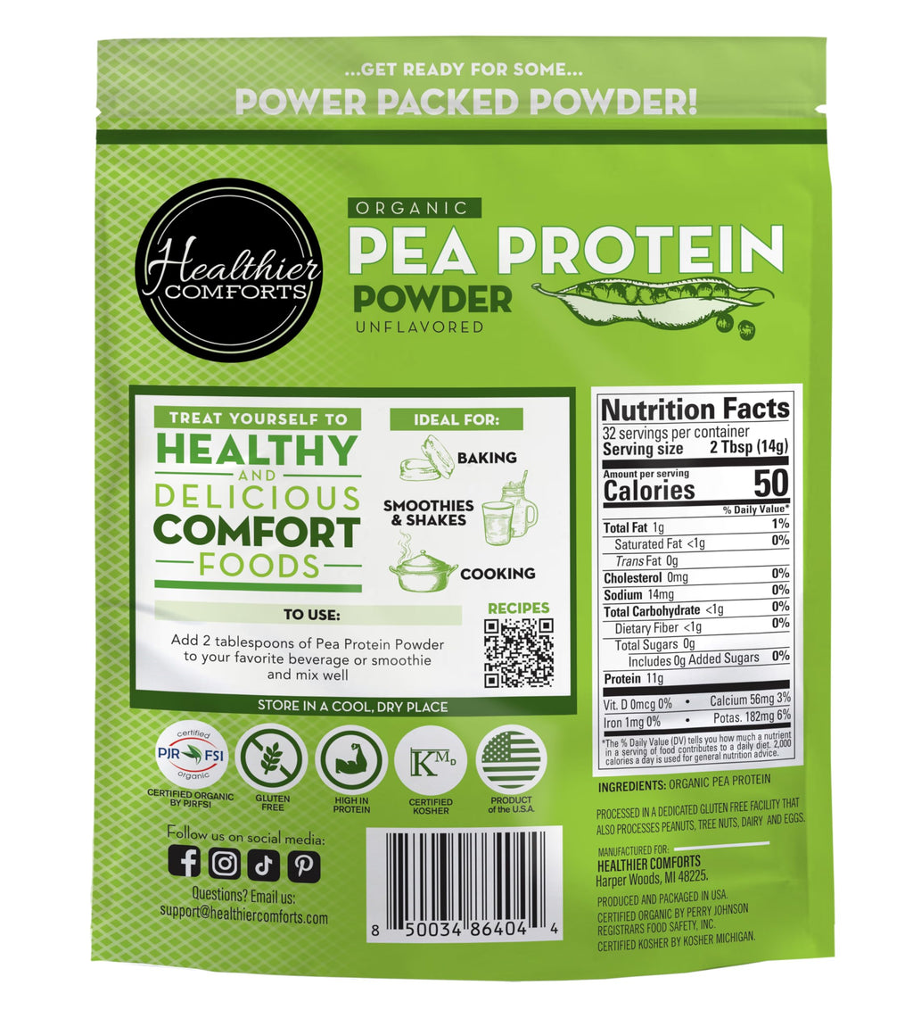 Organic Unflavored Pea Protein Powder 1 lb V2702
