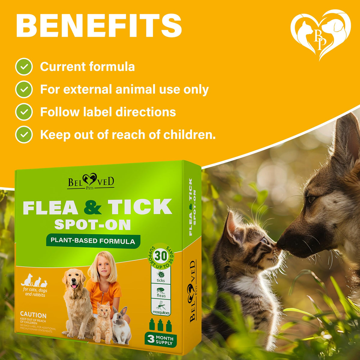 Flea & Tick Spot-On Drops for Dogs and Cats 3 Supply Pack V886531