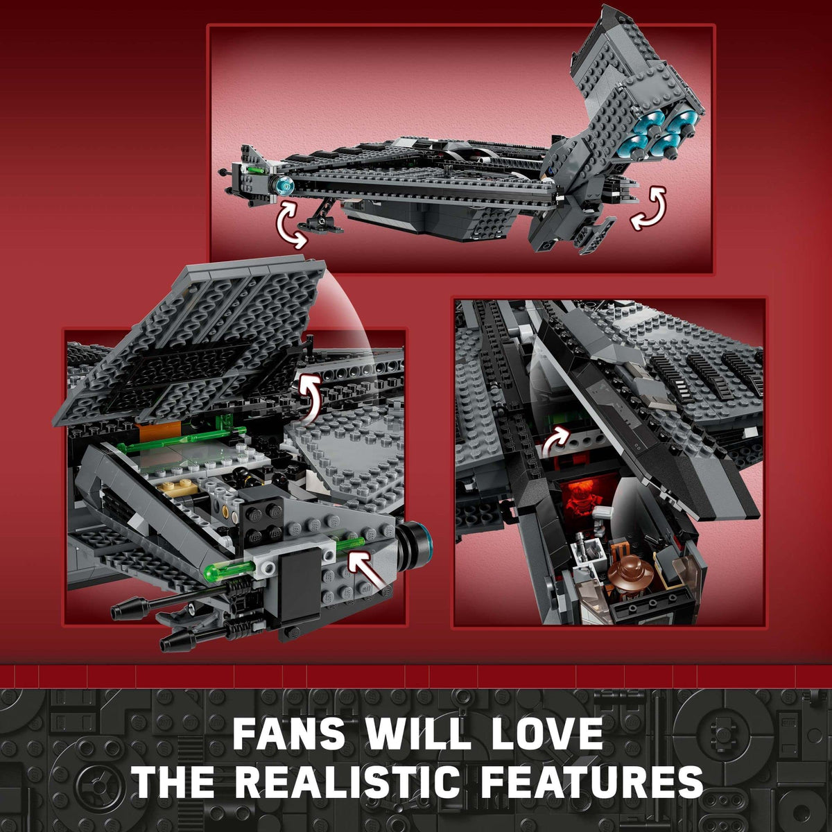 Buildable Toy Starship with Minifigure and Droid Figure P767