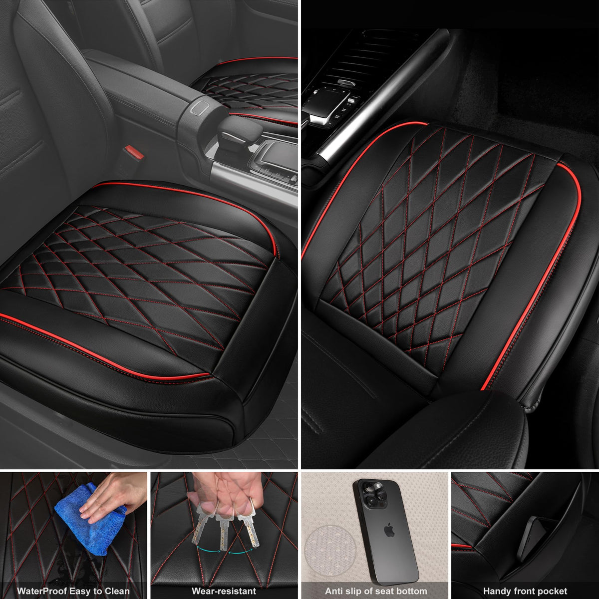 2 Pack Leather Front Car Seat Covers U832055