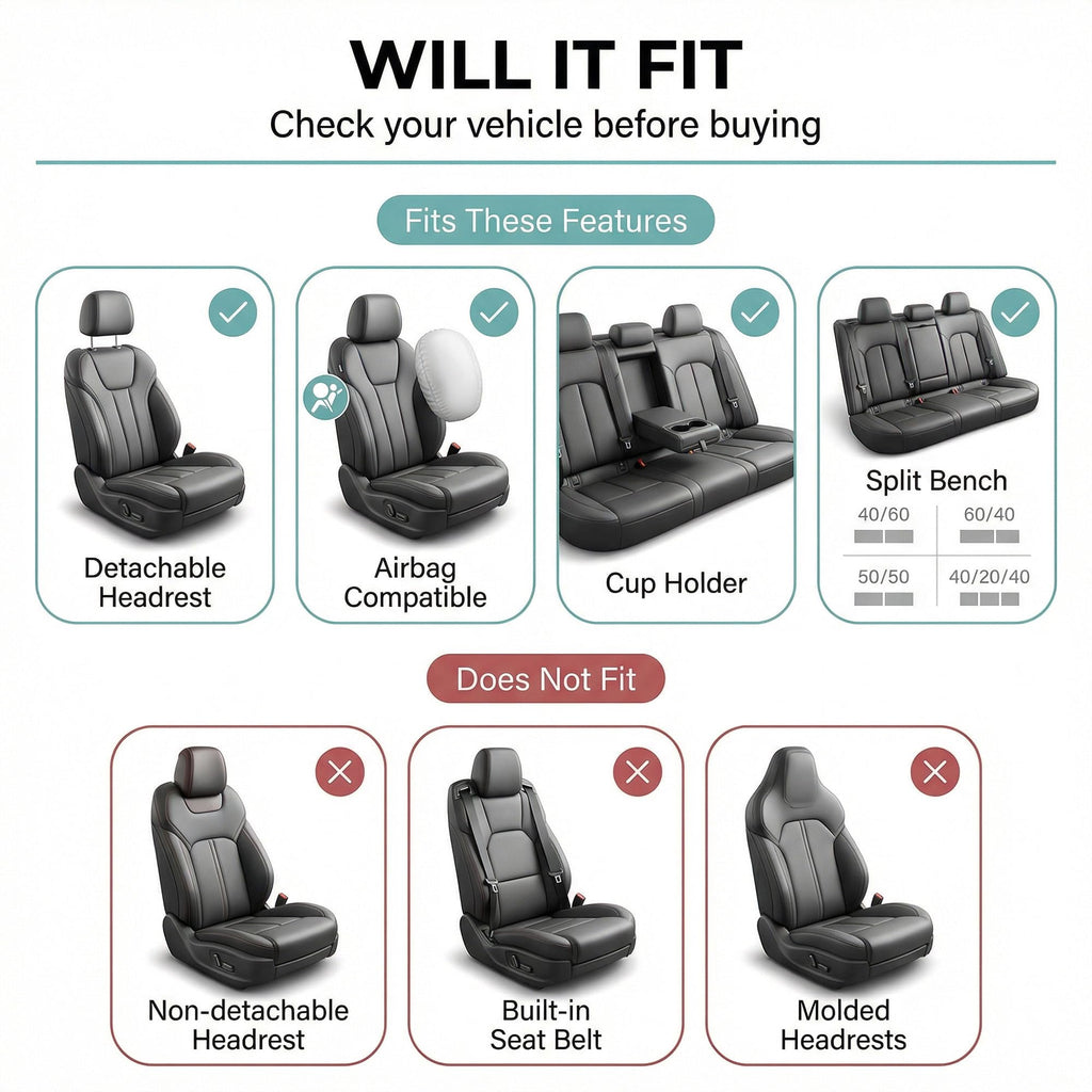 Gray Black Universal Fit Automotive Seat Covers Combo Set with Steering Wheel Cover and Seat Belt Pad K9338