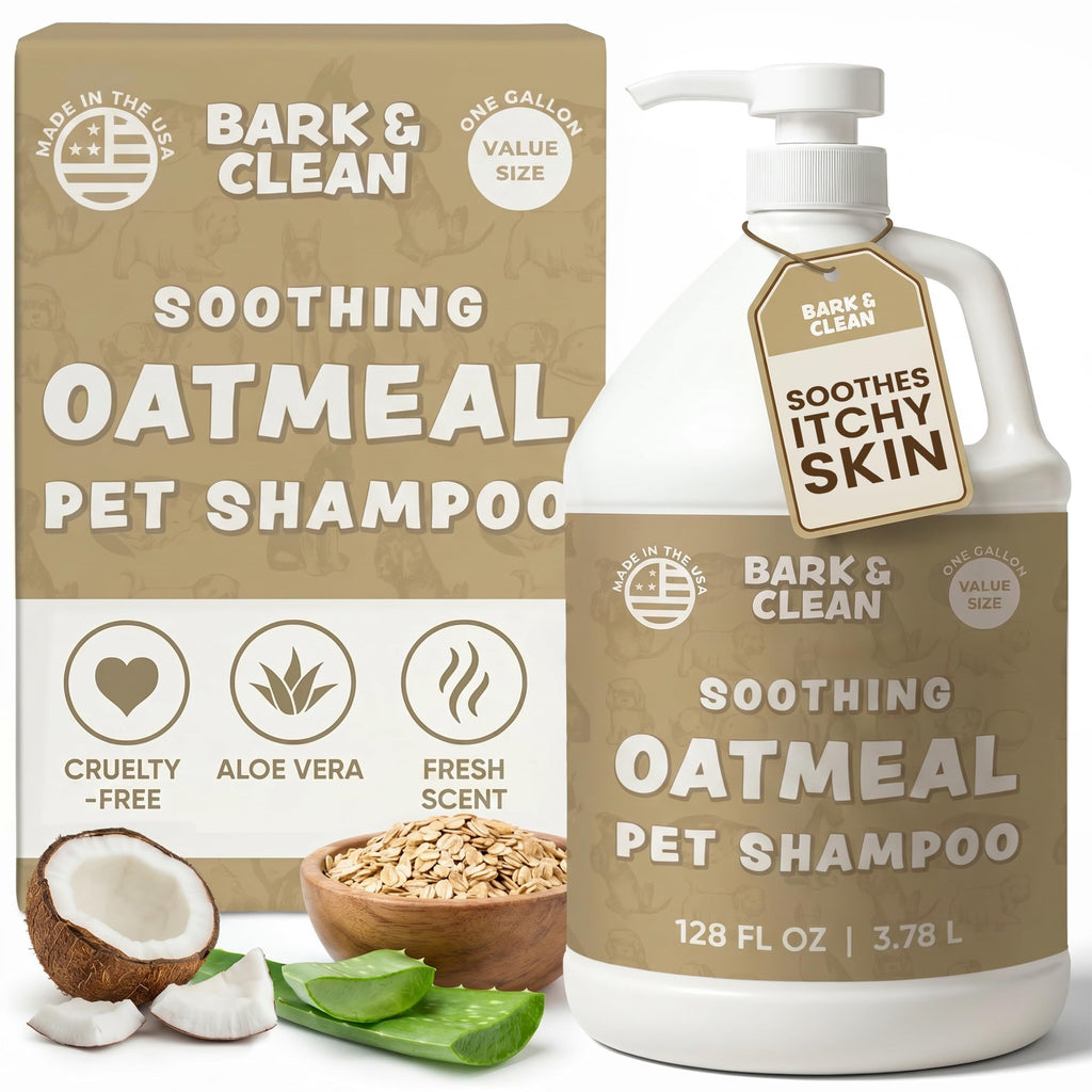 Oatmeal Dog Shampoo 1 Gallon with Pump Hypoallergenic Aloe Vera Coconut Oil K953