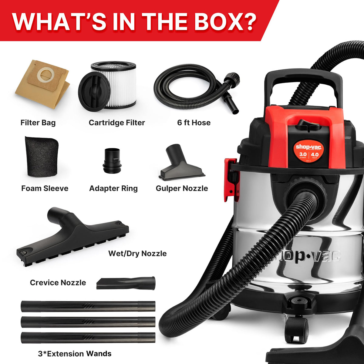 3 Gallon Wet/Dry Vacuum with Blower Y5495