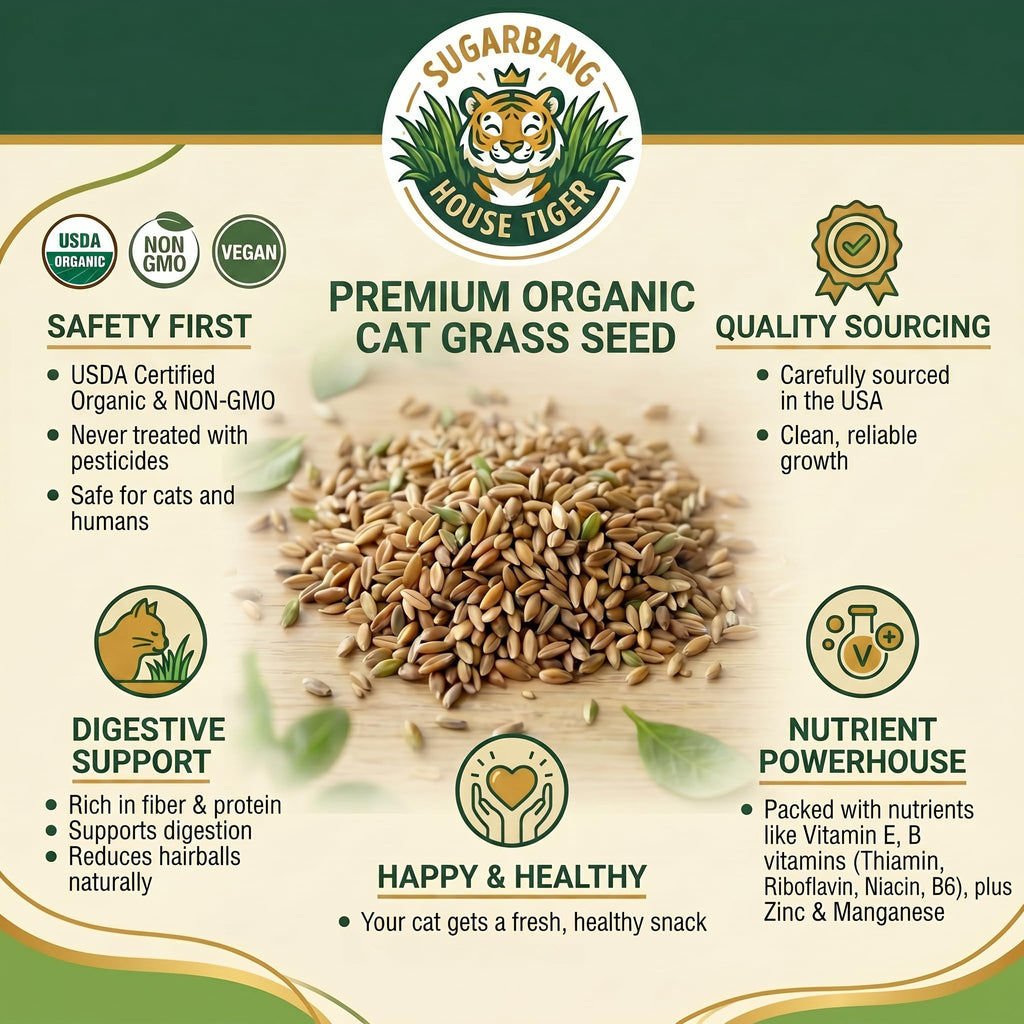 Cat Grass Gift Set with Self-Watering Pot & 3-Pack Refill W7481