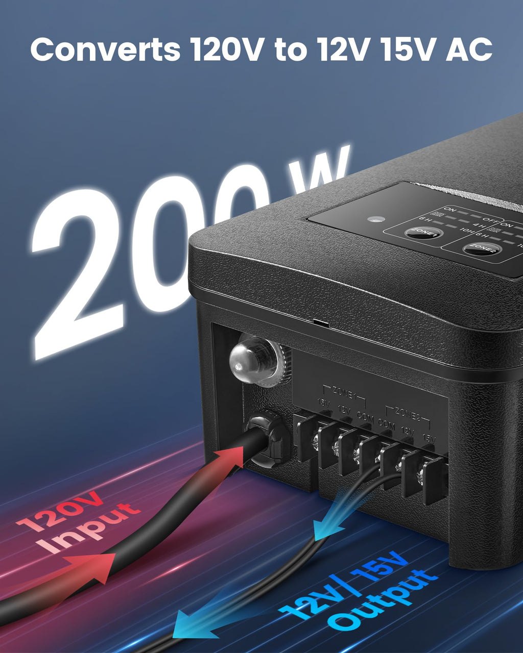 200W Low Voltage Landscape Transformer P810436