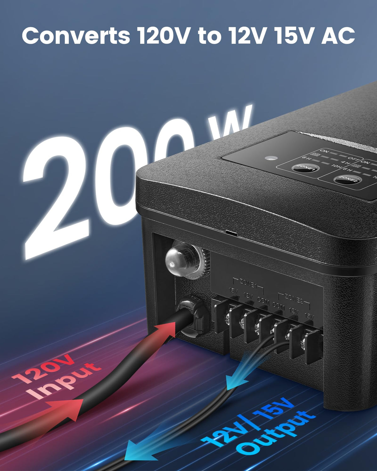 200W Low Voltage Landscape Transformer P810436