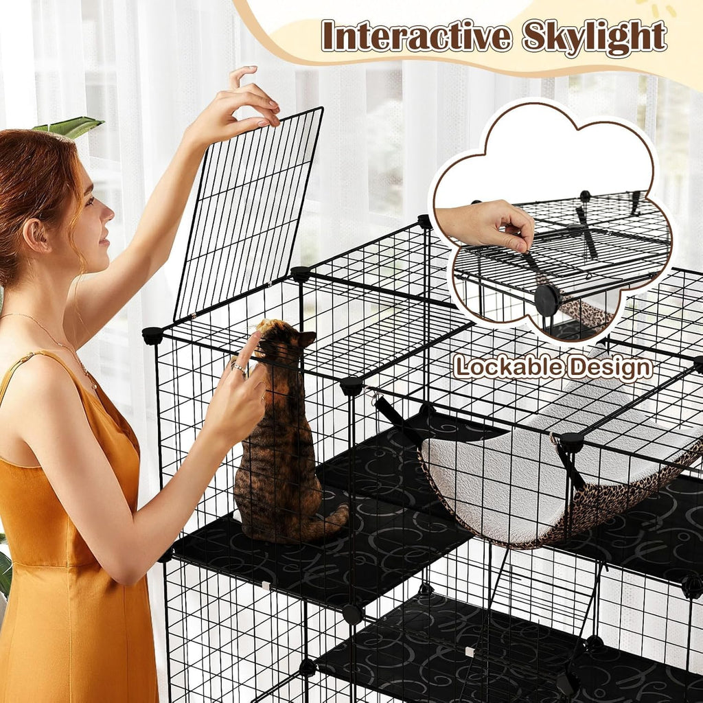 Large 4-Tier Metal Wire Cat Cage W752