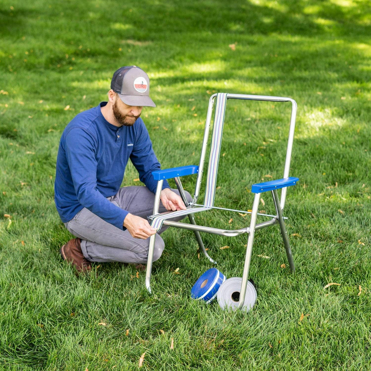 UV-Resistant Polypropylene Lawn Chair Webbing 2 1/4" x 50' Solid Yellow L6690