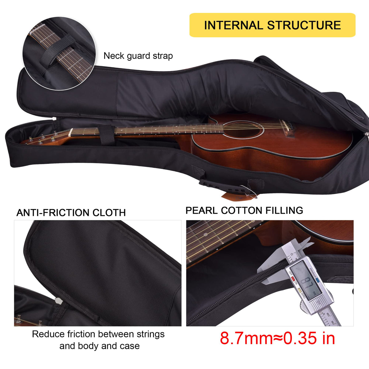 36 Inch Acoustic Guitar Case Soft Padded Gig Bag N498