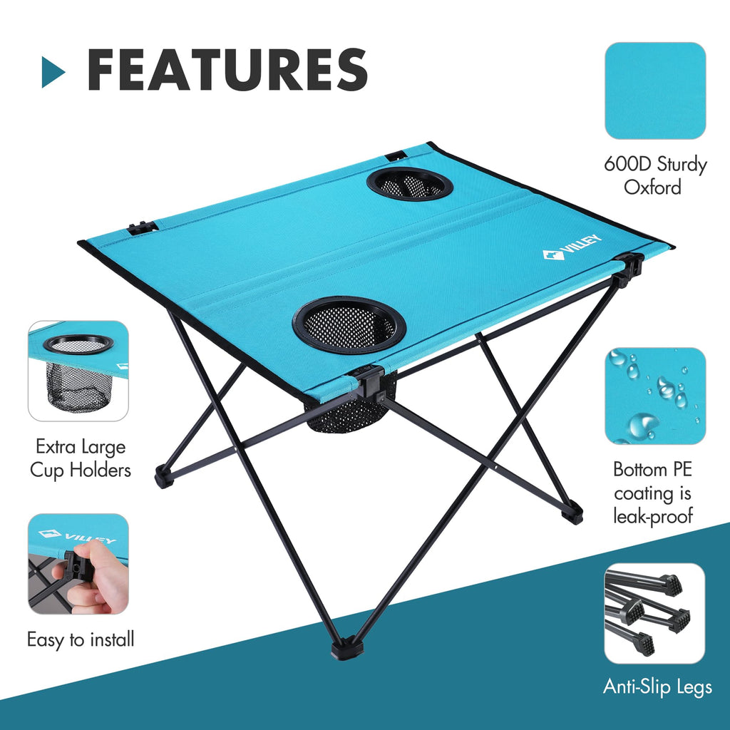 Folding Camping Table with 2 Cup Holders Y3590