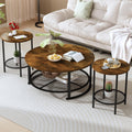 3-Piece Round Coffee Table Set with Storage F173