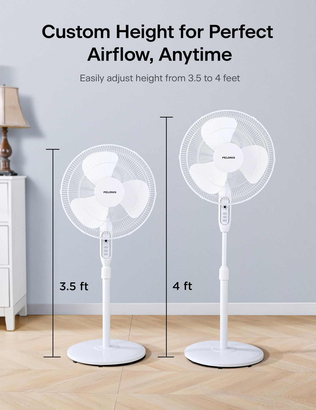 16" Adjustable Oscillating Pedestal Fan with Remote O232807
