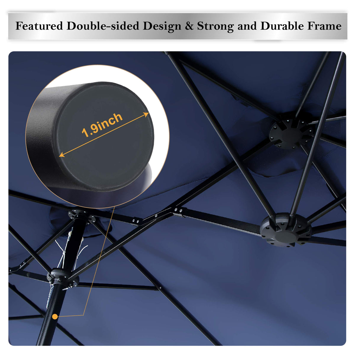 15FT Double-Sided Patio Umbrella with Base X4735