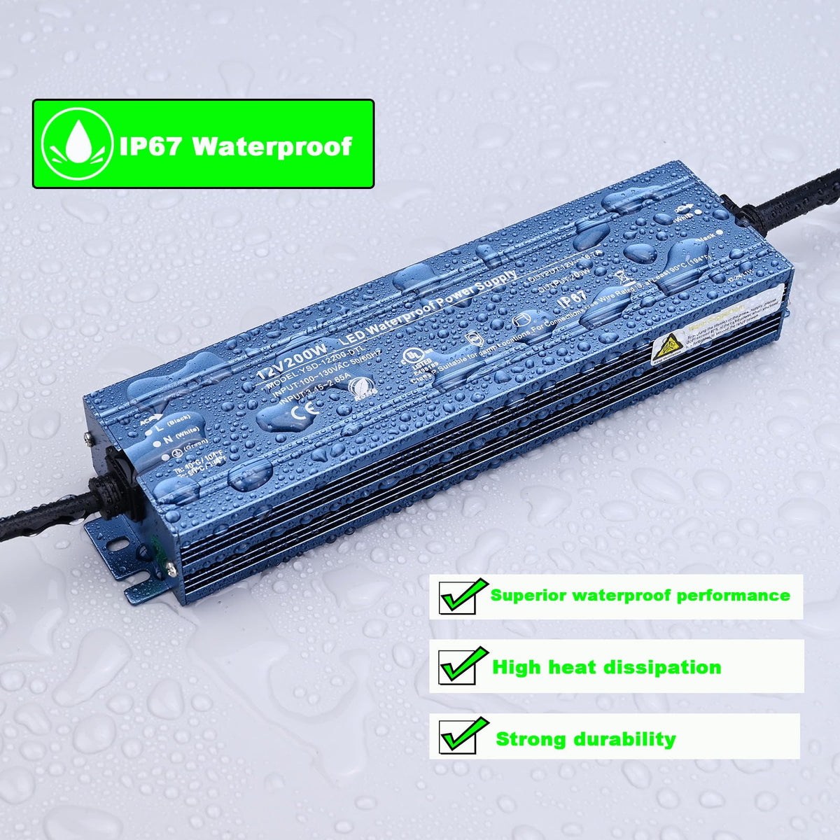 12V 200W IP67 Waterproof LED Driver P275507