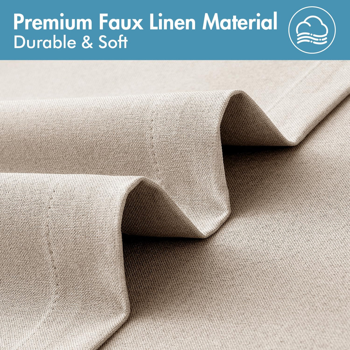 100% Blackout Linen Curtains 2 Panels B876631