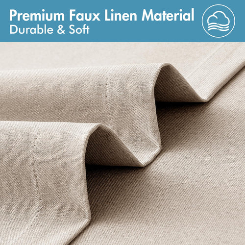 100% Blackout Linen Curtains 2 Panels B876631