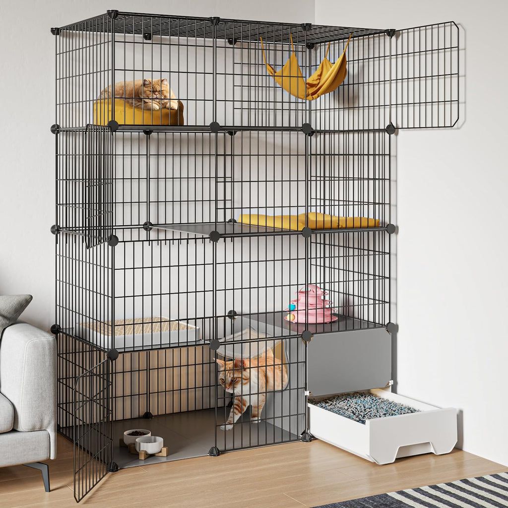 Large 4-Tier Cat Cage with Litter Box C619