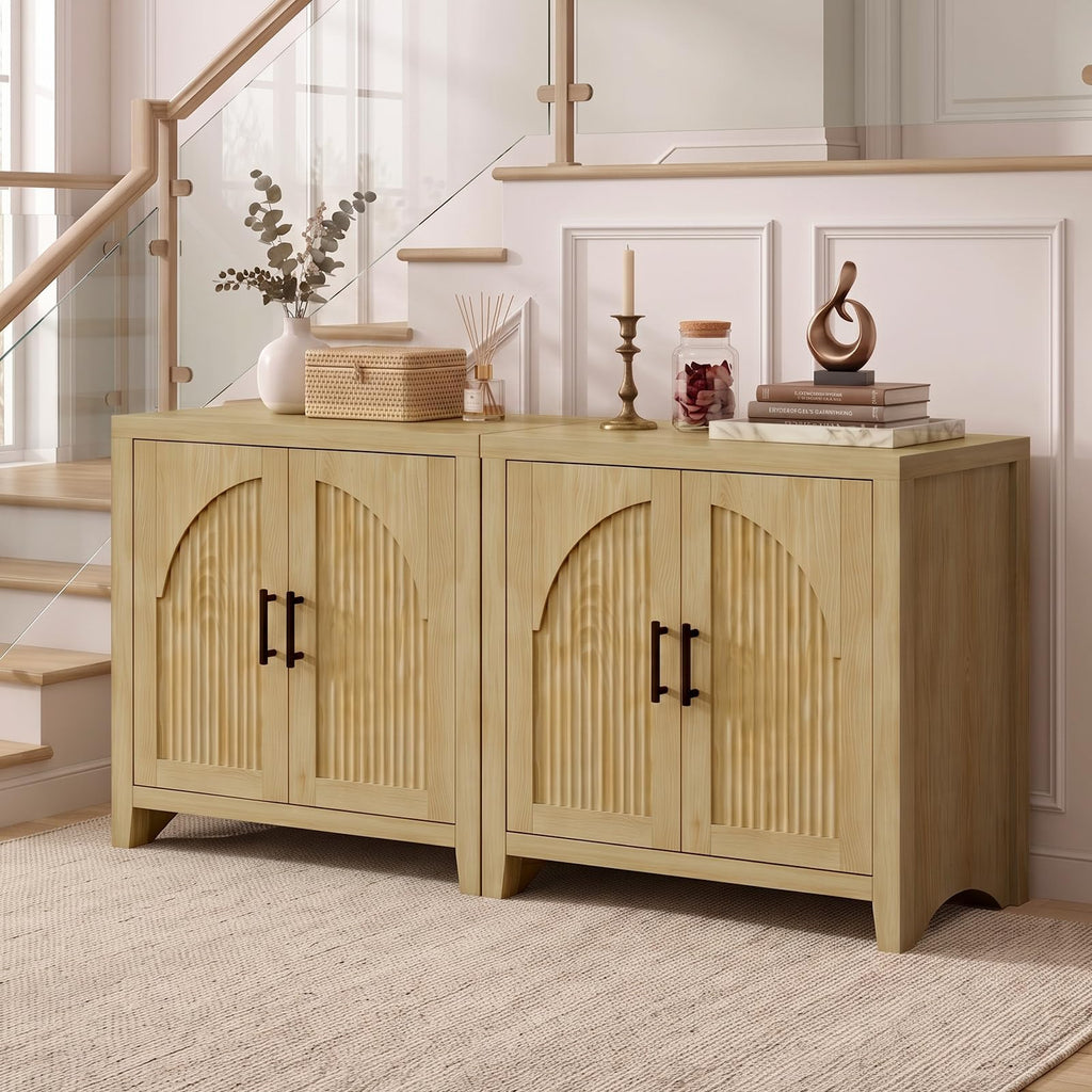 37" Fluted Sideboard Buffet Cabinet with Storage D5061